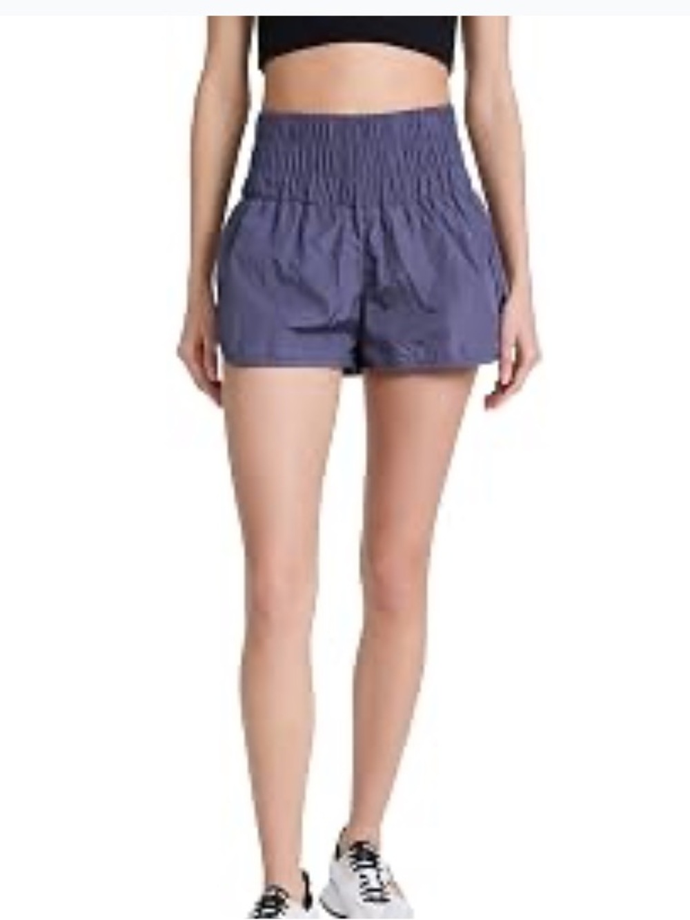 Free People Lavender High-Waist Ruched Athletic Shorts